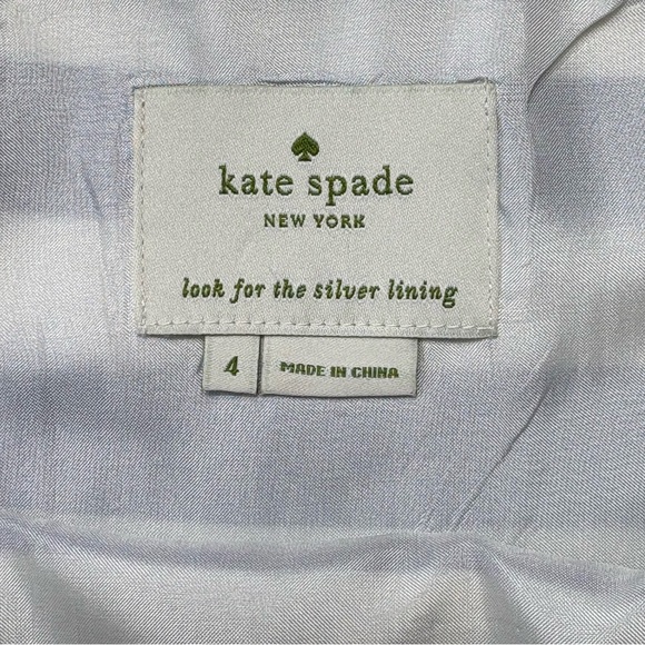 Kate Spade Dress Size 4 Blue Hyacinth Stripe Mariella Silk Blend Pleated EUC - Picture 10 of 11